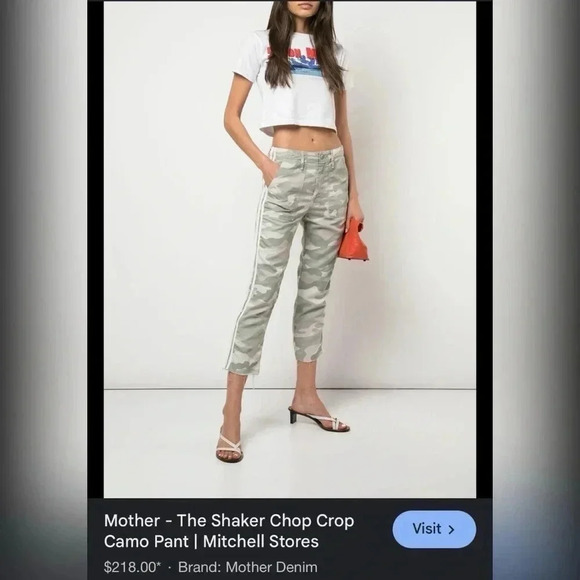 MOTHER DENIM
THE SHAKER CHOP CROP FRAY LINEN PANTS 
DESERT PRINT Size 27 - Picture 2 of 6